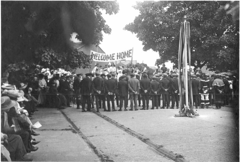 Welcome Home Ceremony.jpg - Welcome Home Ceremony, on the Concrete. - ( probably 1919)